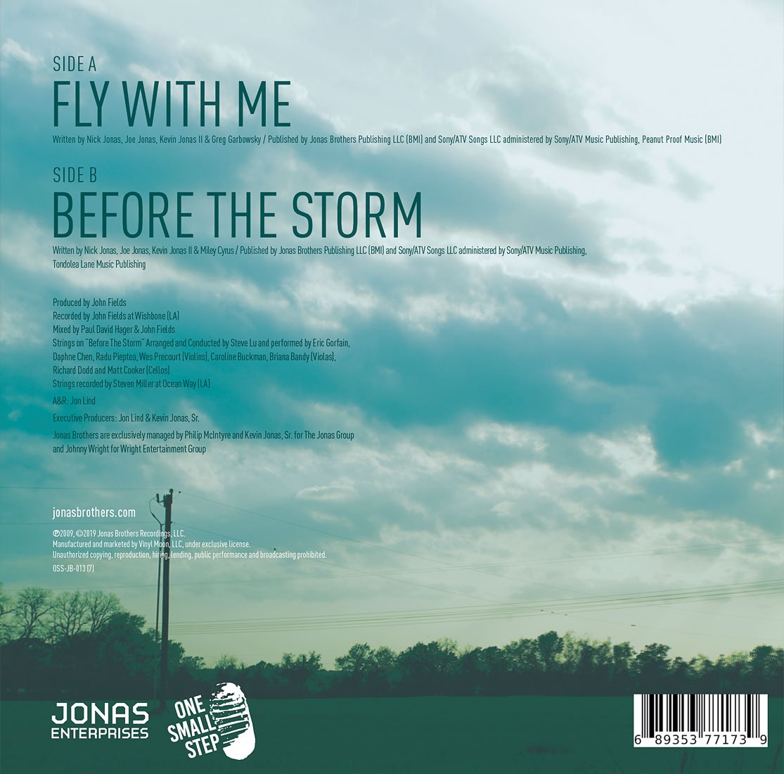 Fly With Me 7" Single - JONAS VINYL CLUB