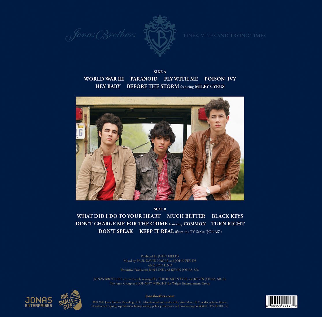 Jonas Brothers - Lines, Vines and Trying Times LP (CLEAR vinyl) - JONAS VINYL CLUB