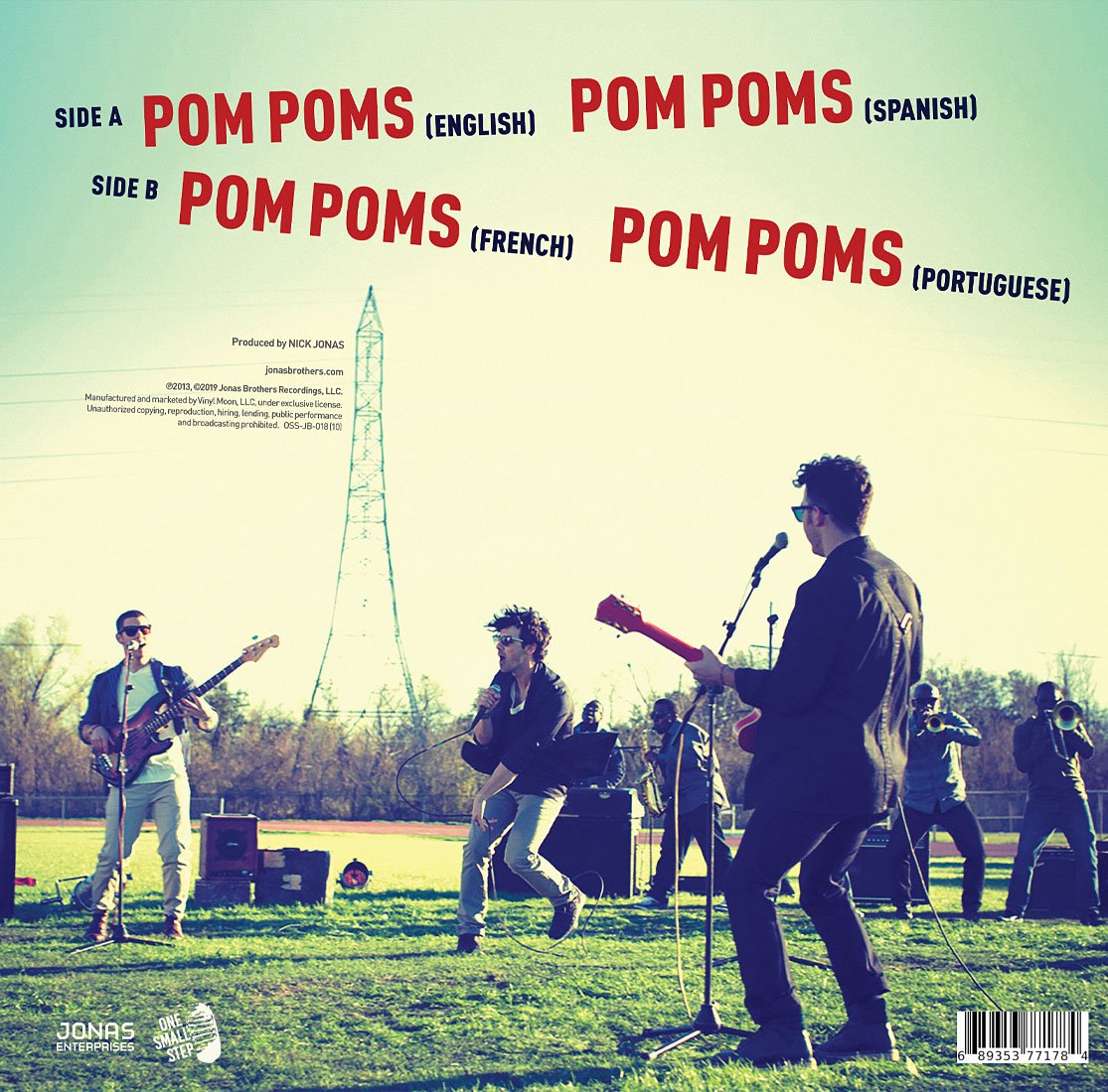HOLIDAY BUNDLE: Jonas Brothers "V" LP (clear vinyl) + Pom Poms (yellow & red splatter vinyl) 10 inch single!