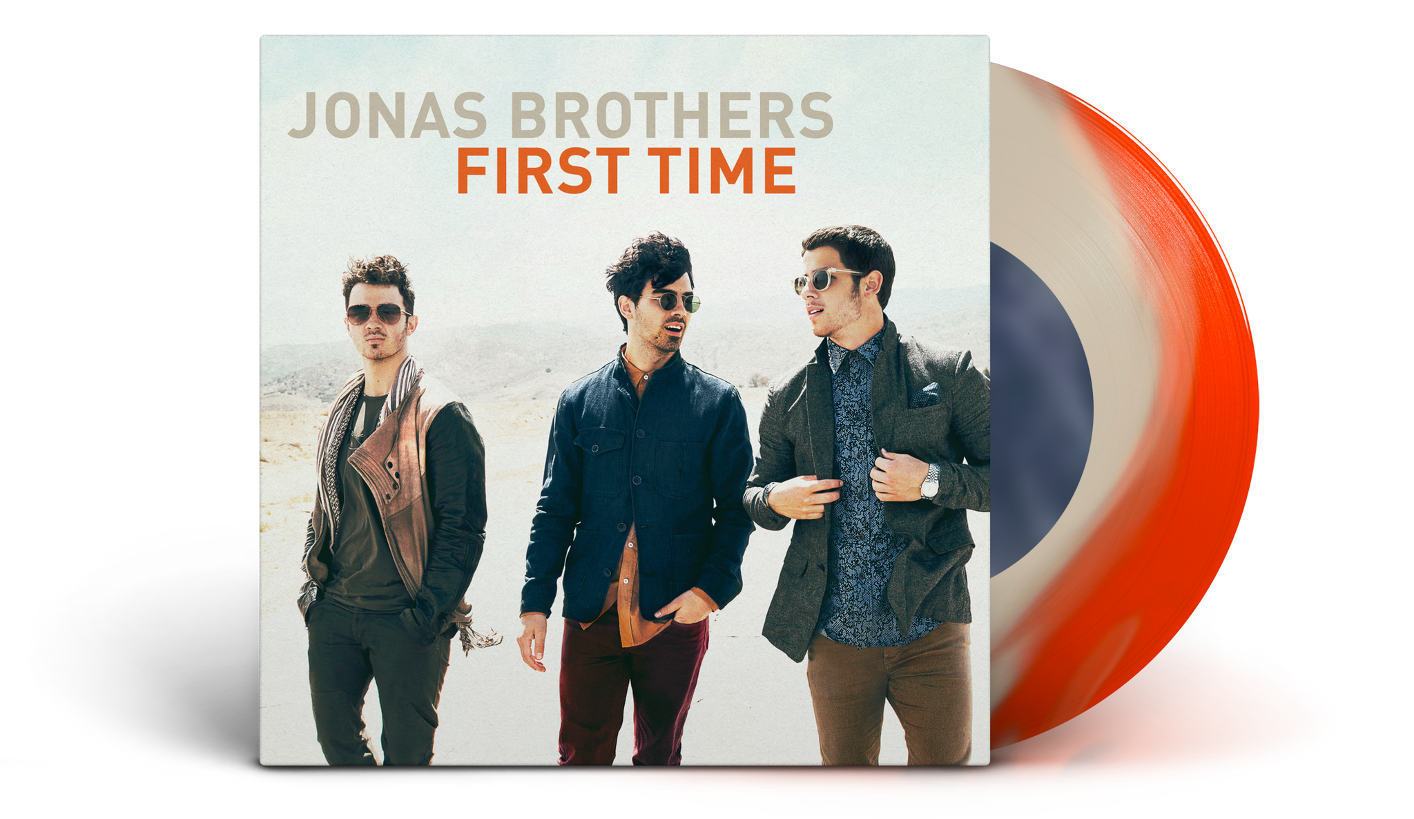 EXCLUSIVE "V" BUNDLE: Jonas Brothers "V" LP (clear vinyl) + Pom Poms (yellow & red splatter vinyl) 10 inch single! + First Time 7 inch single!